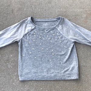 Justice Knit LS with cute beaded design size 14